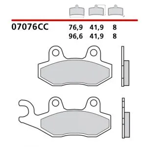 07076CC - Pastiglie Freno Brembo Scooter Carbon Ceramic (1 coppia per 1 disco), pinza sinistra Anteriore Suzuki Burgman 400 07-