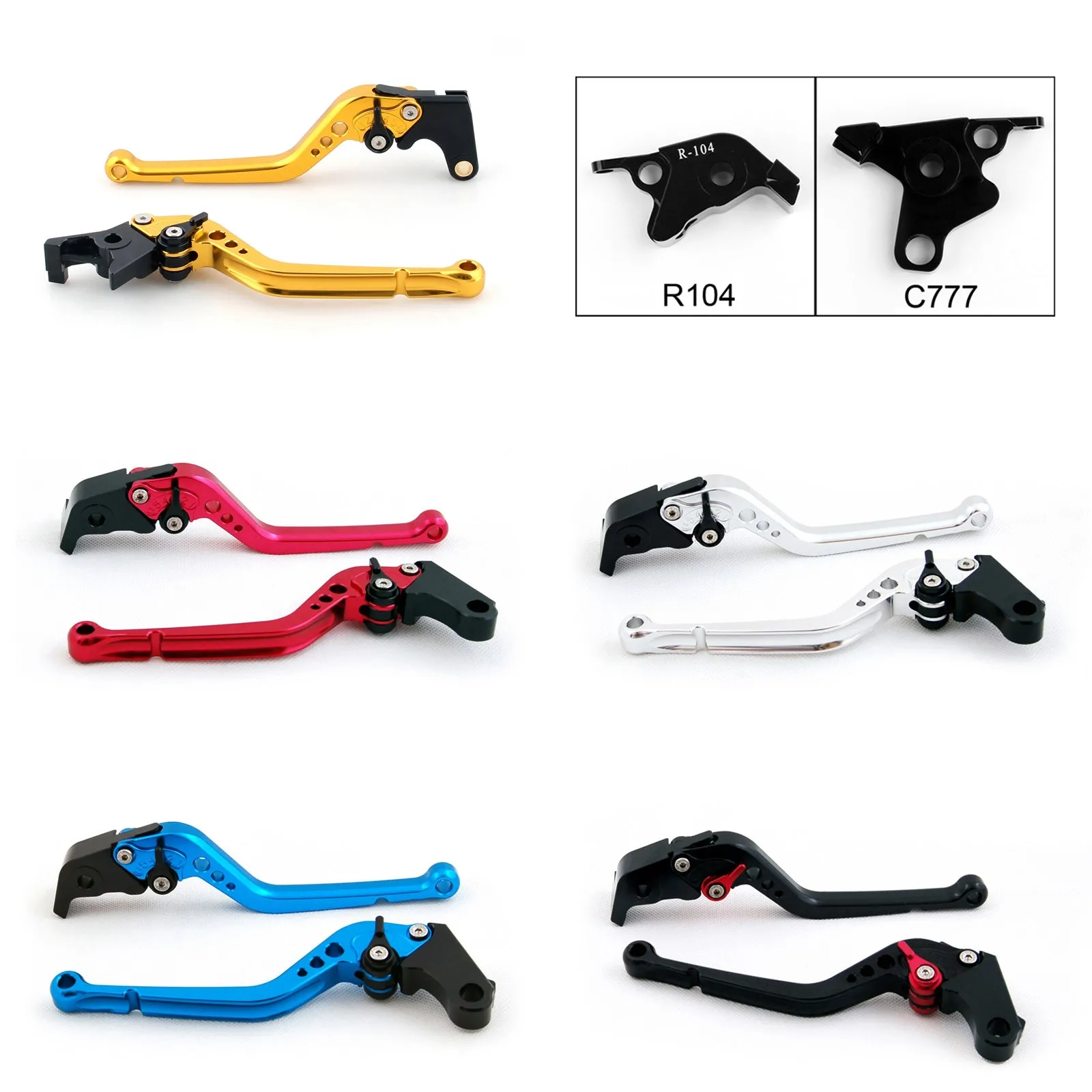 Leviers d'embrayage de frein longs pour Yamaha V-MAX 2009-2014 Noir Generic