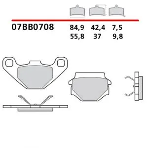 07BB0708 - Pastiglie Freno Brembo sinterizzate (1 coppia per 1 disco),