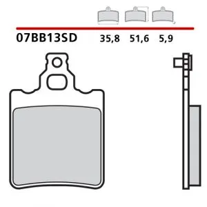 07BB13SD - Pastiglie Freno Brembo sinterizzate off-road (1 coppia per 1 disco),