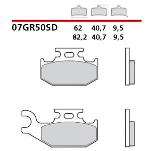 07GR50SD - Pastiglie Freno Brembo off road Bombardier vedi descr. (1 coppia per 1 disco),