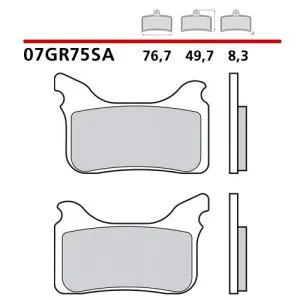 07GR75SA - Pastiglie Freno Brembo Sinterizzate Strada (1 coppia per 1 disco), per modelli Aprilia Pegaso Factory, SVX e KTM SMR,