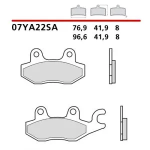 07YA22SA - Pastiglie Freno Brembo sinterizzate strada (1 coppia per 1 disco), su Triumph e Yamaha XTZ 750 per pinza destra