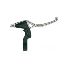 Coppia leve freno bici alluminio 3 dita, silver