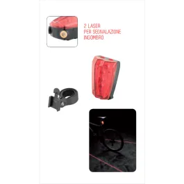 Fanalino bici posteriore safety laser a batteria