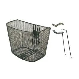 cestino bici in ferro quadro con portacestino e porta fanale