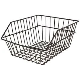 cestino bici posteriore in ferro nero maglia larga