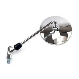 Specchio retrovisore cromato tondo universale destro o sinistro 10x1.25 dx