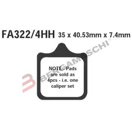 pastiglie freno fa322/4hh sinterizzate 4 pezzi