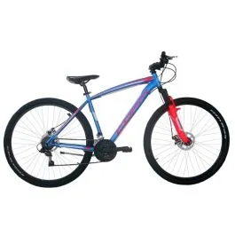 bici 29 mtb coppi 21 v blu rosso h43 a disco forcella ammortizzata