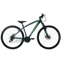 bici 29 mtb coppi 21 v nero verde h48 a disco forcella ammortizzata