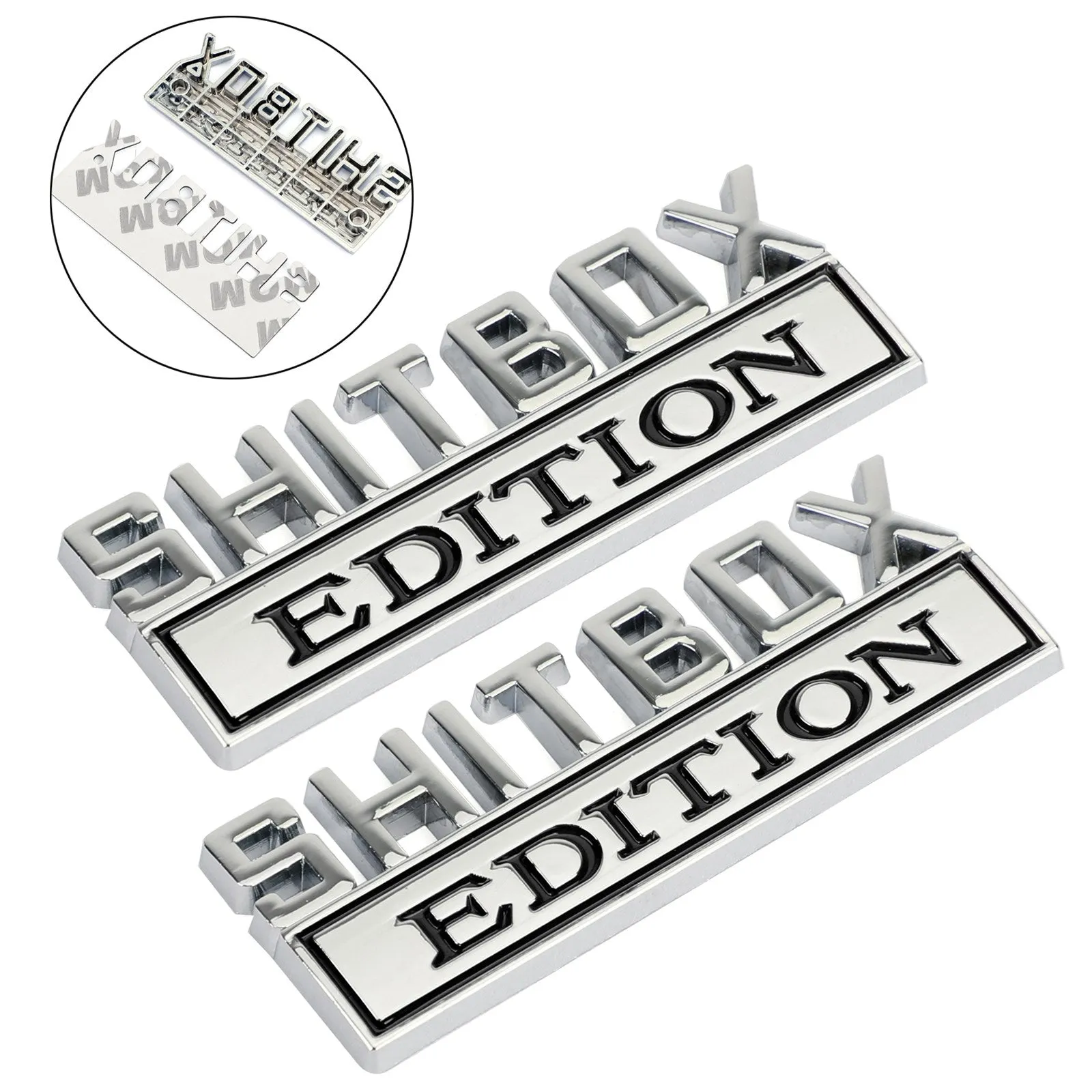 2pc Shitbox Edition Emblème Decal Badges Autocollants Pour Ford Chevr Voiture Camion #B Générique