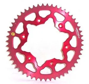 Corona 52 Denti Sitta in Ergal, colore rosso, passo 520, Honda vari modelli Cross/enduro tra cui CRF 250 04-18 - CRF/CRE 450 02-17 - Beta 430 RR/RS (Vedi descrizione), codice 101N52-RED