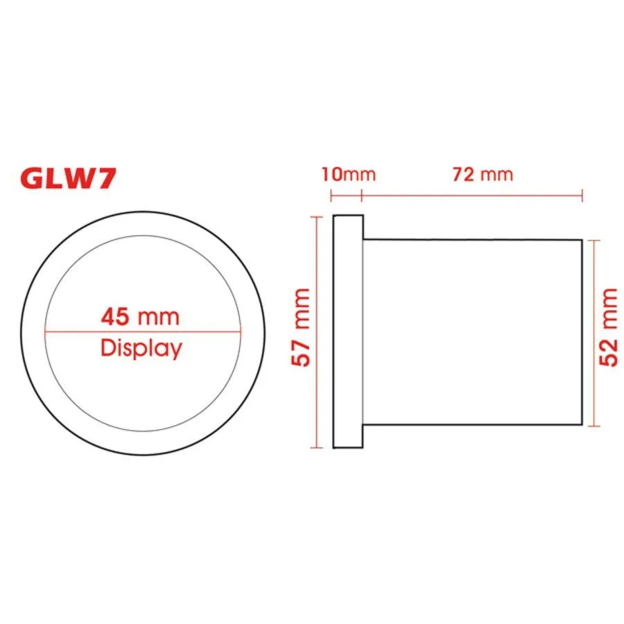 TERMOMETRO OLIO GLW TEMPERATURA DISPLAY 45MM IMBOCCO 52MM STRUMENTAZIONE BLINK