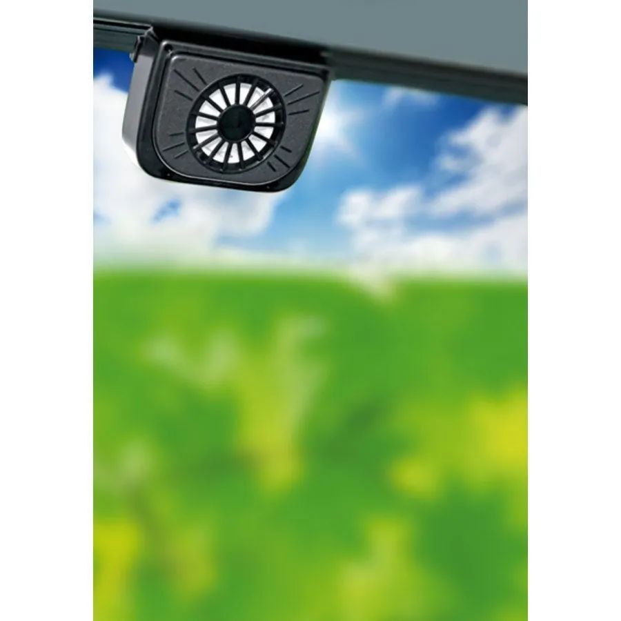 VENTILATORE SOLAR FAN 11X15CM ENERGIA SOLARE VIAGGIO PORTATILE UNIVERSALE LOGICA