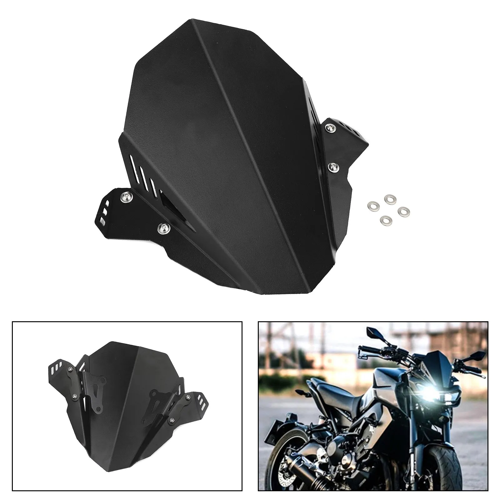 Pare-brise Pare-brise Bouclier Protecteur Noir Pour YAMAHA FZ 09 MT 09 2017-2020 Générique