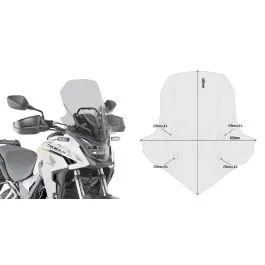 Cupolino parabrezza fumé 46 x 45 cm HONDA CB 500 X (19 > 23) GIVI D1171S