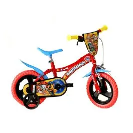 Bici 12 Paw Patrol rossa e blu scudo rotelle parafanghi per bambino Dino Bike