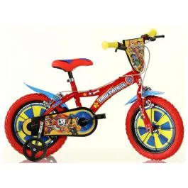 Bici 14 Paw Patrol rossa e blu scudo rotelle parafanghi per bambino Dino Bike