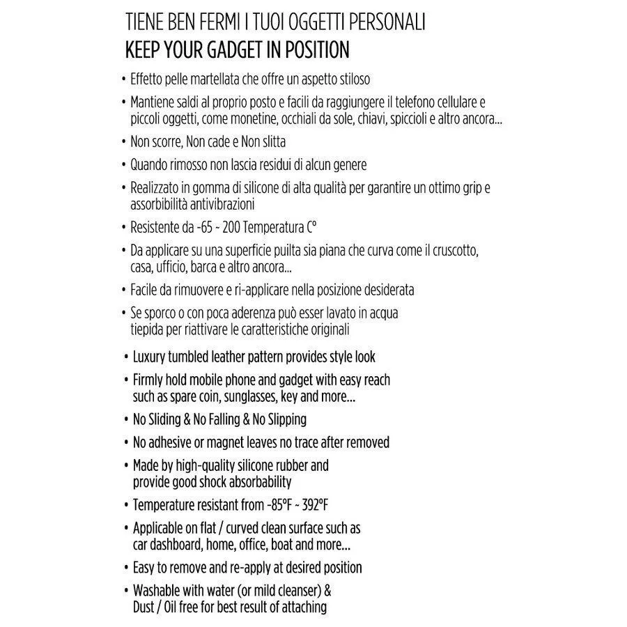 TAPPETTINO ANTISCIVOLO NERO 160x130MM ACCESSORI MOBILE SMARTPHONE NOVAK