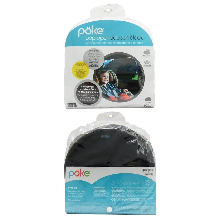 Tendina pop-up +vent 65x38cm 2pz NERO - Tendina laterale con ventosa - Nero 65