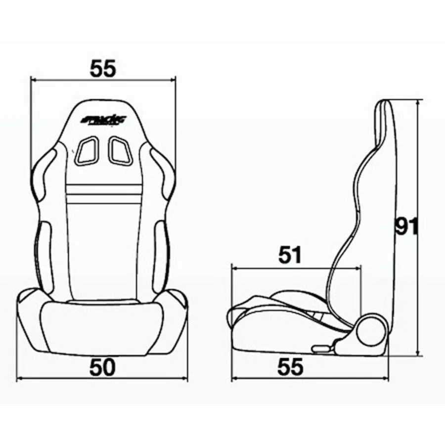 Sedile Jenson nero - Sedile sportivo Jenson - Nero Universale SIMONI RACING 163