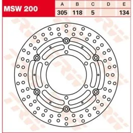 TRW MSW200 BRAKE ROTOR FLOATING 305 ROUND STANDARD-DESIGN