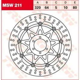 TRW MSW211 BRAKE ROTOR FLOATING 320 ROUND STANDARD-DESIGN