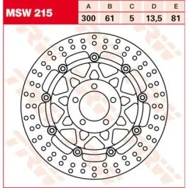TRW MSW215 BRAKE ROTOR FLOATING 300 ROUND STANDARD-DESIGN