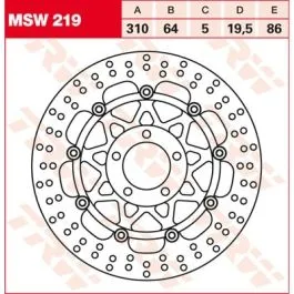 TRW MSW219 BRAKE ROTOR FLOATING 310 ROUND STANDARD-DESIGN