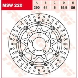 TRW MSW220 BRAKE ROTOR FLOATING 290 ROUND STANDARD-DESIGN