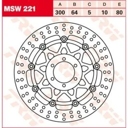 TRW MSW221 BRAKE ROTOR FLOATING 300 ROUND STANDARD-DESIGN