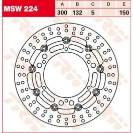 TRW MSW224 BRAKE ROTOR FLOATING 300 ROUND STANDARD-DESIGN