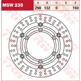 TRW MSW235 BRAKE ROTOR FLOATING 298 ROUND STANDARD-DESIGN