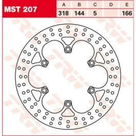 TRW MST207 BRAKE ROTOR ROUND FIXED 318 FRONT
