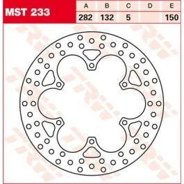 TRW MST233 BRAKE ROTOR FIXED 282 ROUND FRONT/REAR