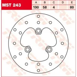 TRW MST243 BRAKE ROTOR FIXED 190 ROUND FRONT/REAR
