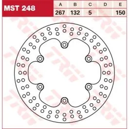 TRW MST248 BRAKE ROTOR FIXED 267 ROUND REAR