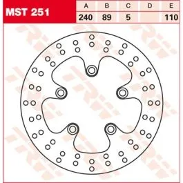 TRW MST251 BRAKE ROTOR FIXED 240 ROUND REAR