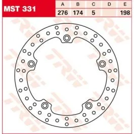 TRW MST331 BRAKE ROTOR FIXED 250 ROUND REAR