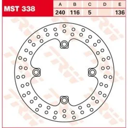TRW MST338 BRAKE ROTOR FIXED 240 ROUND REAR