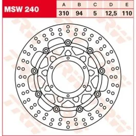 TRW MSW240 BRAKE ROTOR FLOATING STANDARD-DESIGN