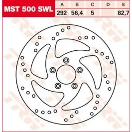 TRW MST500SWL BRAKE ROTOR NON-FLOATING SWING-DESIGN LEFT