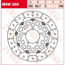 TRW MSW286 BRAKE ROTOR FIXED 305 ROUND FRONT