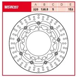 TRW MSW207 BRAKE ROTOR FLOATING STANDARD-DESIGN