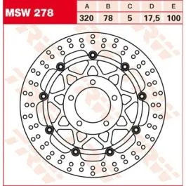 TRW MSW278 BRAKE ROTOR FLOATING ROUND