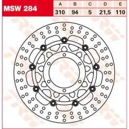 TRW MSW284 BRAKE ROTOR FLOATING ROUND