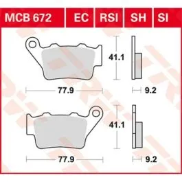 TRW MCB672 BRAKE PAD ALLROUND ORGANIC