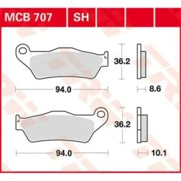 TRW MCB707 BRAKE PAD ALLROUND ORGANIC