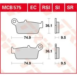 TRW MCB575EC BRAKE PAD EC-ORGANIC